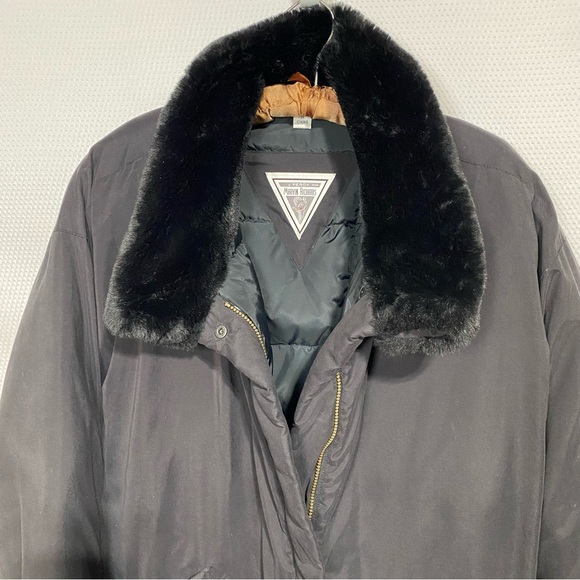 J. Percy For Marvin Richards Vintage  Women’s DOWN coat Fur trim Size L - Picture 14 of 14